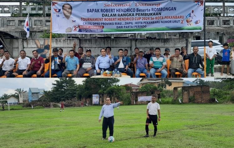 Lakukan Tendangan Pertama, Robert Hendrico Buka Turnamen Sepakbola Robert Hendrico Cup