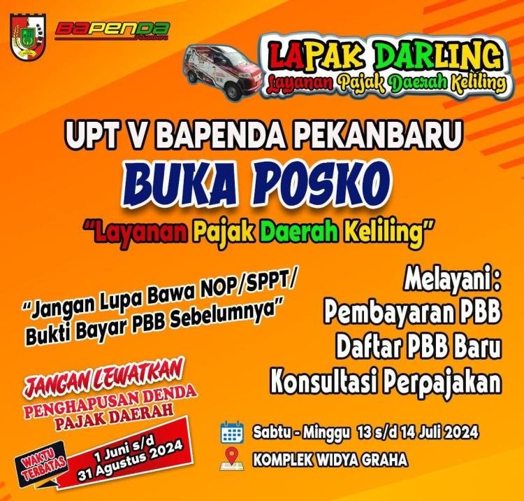 Bapenda Pekanbaru Imbau Wajib Pajak Mamfaatkan Diskon Pajak 100 Persen