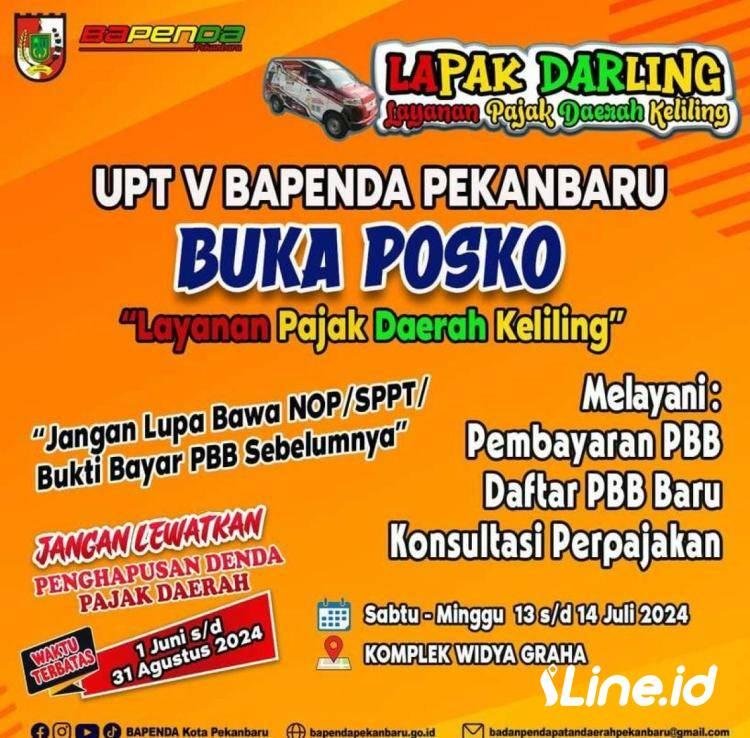 Bapenda Pekanbaru Akan Gelar Lapak Darling Hingga 31 Agustus. Cek Jadwal dan Lokasinya 