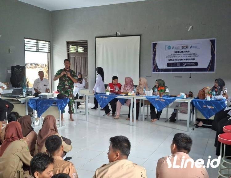 Danramil 06/TM dan Puskesmas Tanjung Medan Gelar Penyuluhan Anti Bullying dan Anti Narkoba di SMAN 4 Pujud