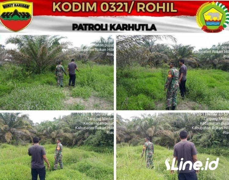 Babinsa Koramil 06/TM Melaksanan Patroli Karhutla di Tanjung Medan