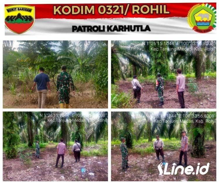 Dalam Menjaga Agar Tidak Terjadi (Karhutla) Babinsa Koramil 0321-06/TM Dan Dua Masyarakat Memberikan Sosialisasi Dan Patroli