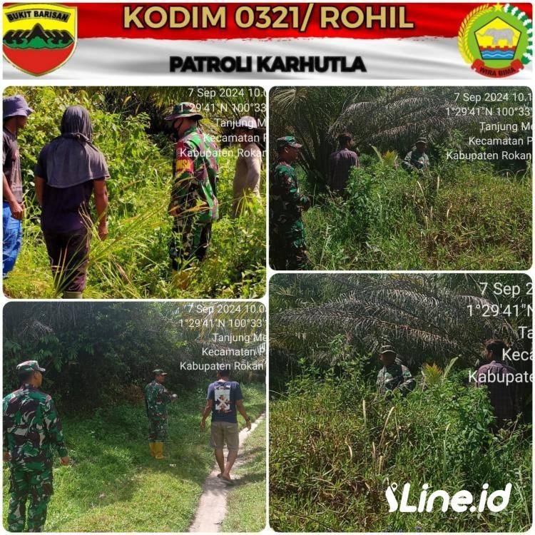 Dalam Bentuk Pencegahan Terjadi Nya Kebakaran Hutan Dan Lahan (Karhutla) Babinsa Koramil 0321-06/TM melaksanakan Patroli Rutin