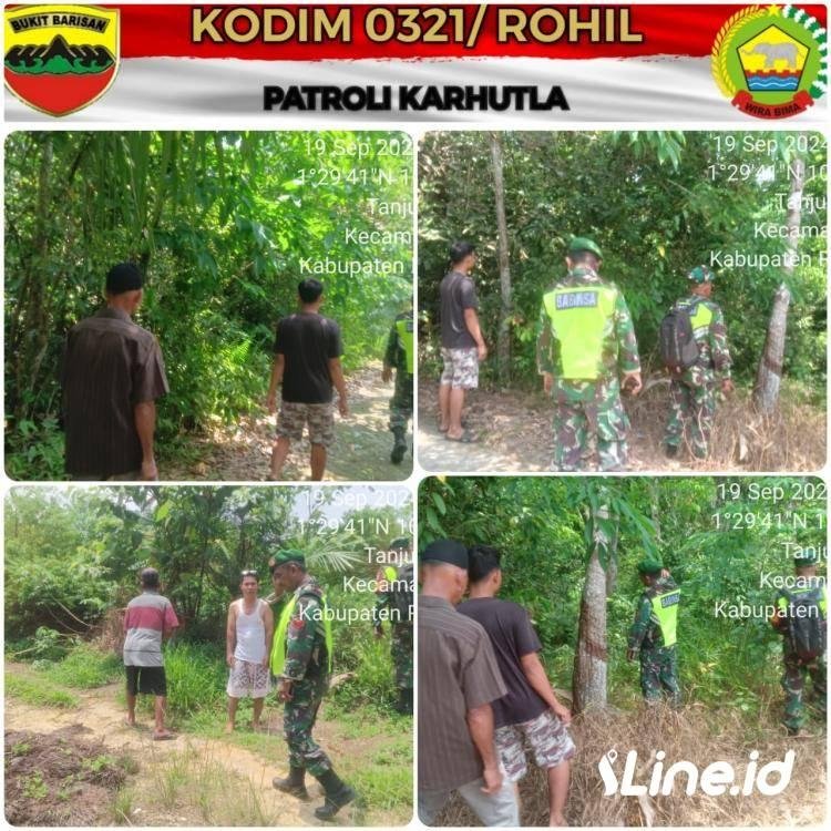 Ajak Masyarakat Tidak Membakar Lahan/Hutan, Babinsa Koramil 0321-06/TM Melaksanakan patroli