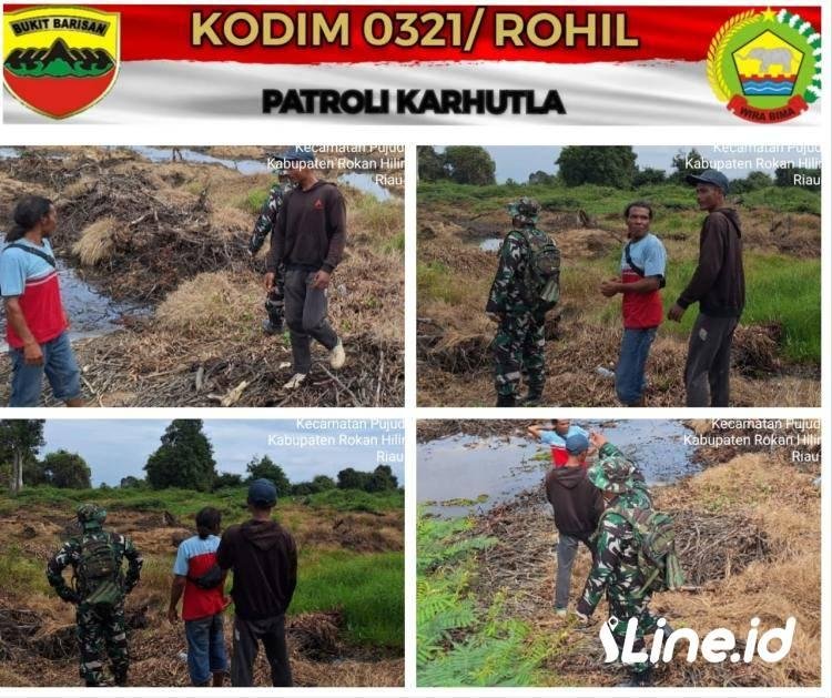 Cegah Terjadi Nya Karhutla, Babinsa Koramil 06/TM Ajak Masyarakat Patroli Rutin Di Wilayah Rawan Terjadi Kebakaran Hutan Dan Lahan