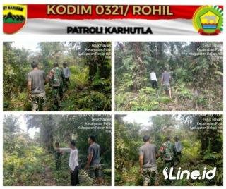 Upaya Pencegahan Karhutla, Babinsa Koramil 06/TM Bersama Masyarakat Laksanakan Patroli