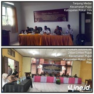 Kawal Ketat Rapat Pleno Terbuka Di Dua Kecamatan, Babinsa Koramil 06/TM dan Personil Polres Rohil Sektor Polsek Pujud laksanakan Pengamanan