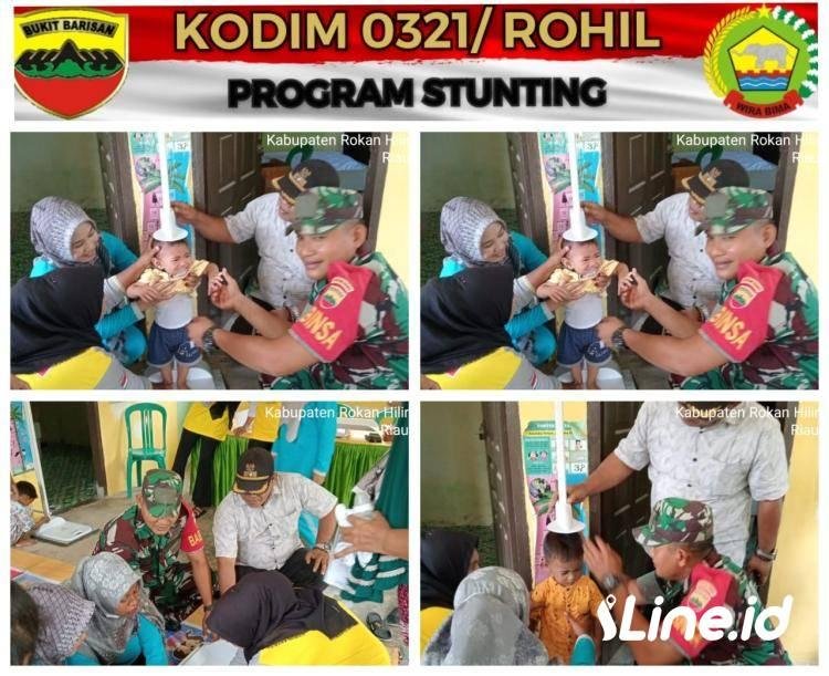 Dukung Pencegahan Stunting, Babinsa Koramil 06/TM Berikan Pendampingan Kepada Bidan Desa yang Melakukan Pengecekan Kepada Anak Balita