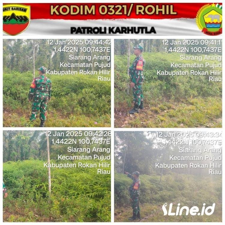 Sosialisasikan Bahaya Dari Kebakaran Hutan Dan lahan (Karhutla), Babinsa Koramil 06/TM Lakukan Patroli Rutin