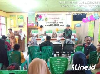 Dukung Program Pemerintah, Danpos Pujud Koramil 06/TM Kodim 0321/Rohil pendampingan Cek kesehatan gratis