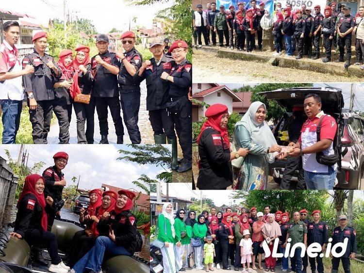 Peduli Sesama, Garda Prabowo Riau Berikan Bantuan Sembako pada Korban Banjir