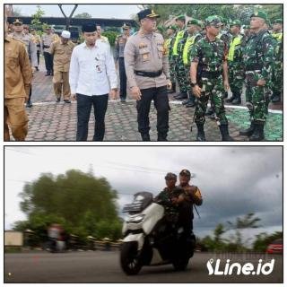 Dandim 0321/ROHIL Bersama Kapolres Rohil, Laksanakan Pengecekan Pos Pengamanan IDUL Fitri 1446 H