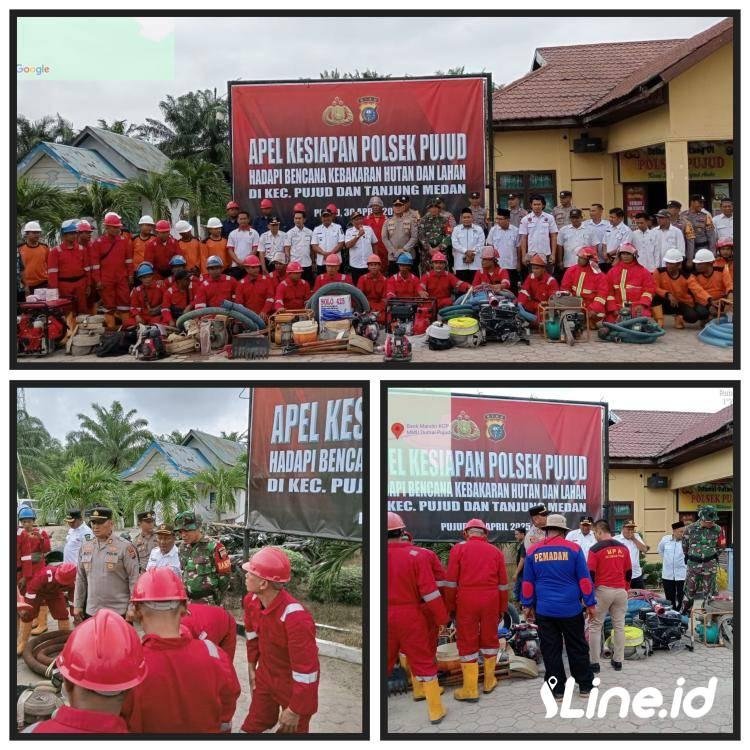 Dalam Rangka Antisipasi Terjadi Karhutla, Danpos Pujud Koramil 06/TM Kodim 0321/Rohil, Ikuti Apel Siap Siaga Karhutla