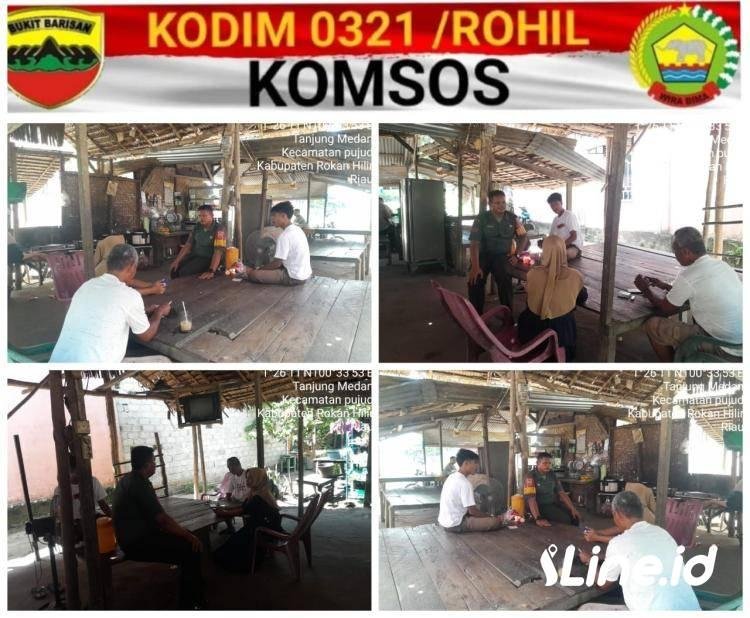 Jalin Hubungan Silaturahmi, Babinsa Koramil 06/TM Kodim 0321/Rohil Laksanakan Komsos Wilayah Desa Binaan