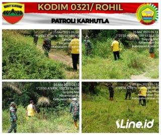 Memasuki Musim Kemarau, Babinsa Koramil 06/TM Kodim 0321/Rohil Laksanakan Patroli Rutin
