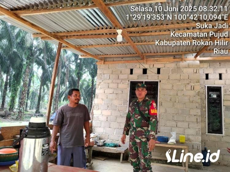 Berikan Dukungan Dan Motifasi, Babinsa Koramil 06/TM Kodim 0321/Rohil Datangi Pelaku