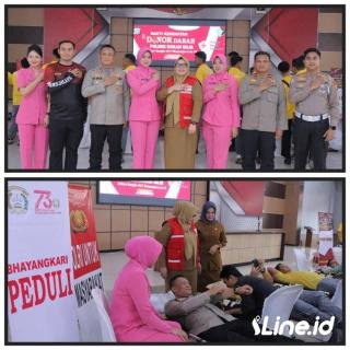 Dalam Rangka HUT Bhayangkara Ke-79 Tahun 2025, Polres Rohil Laksanakan Bakti Kesehatan Donor Darah Bersama PMI