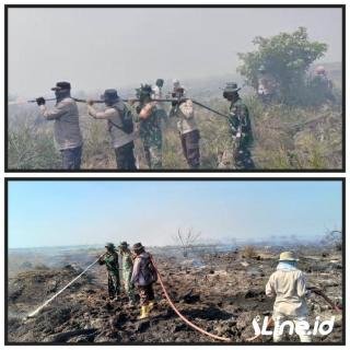 Lakukan Pendinginan, Personil Koramil 0321-06/TM Rohil, Personil Polsek PUJUD Berserta Masyarakat Melakukan Pendinginan