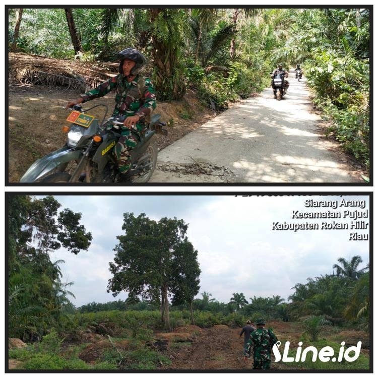 Cegah Kebakaran Hutan Dan Lahan, Babinsa Koramil 0321-06/TM Rohil Bersama Warga Laksanakan Patroli