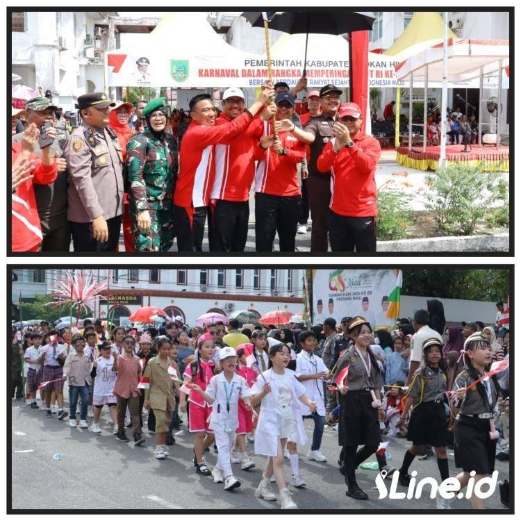 Pemkab Rokan Hilir Menggelar Pawai Karnaval,  Memeriahkan Hari Ulang Tahun Kemerdekaan Republik Indonesia (RI) Ke-80
