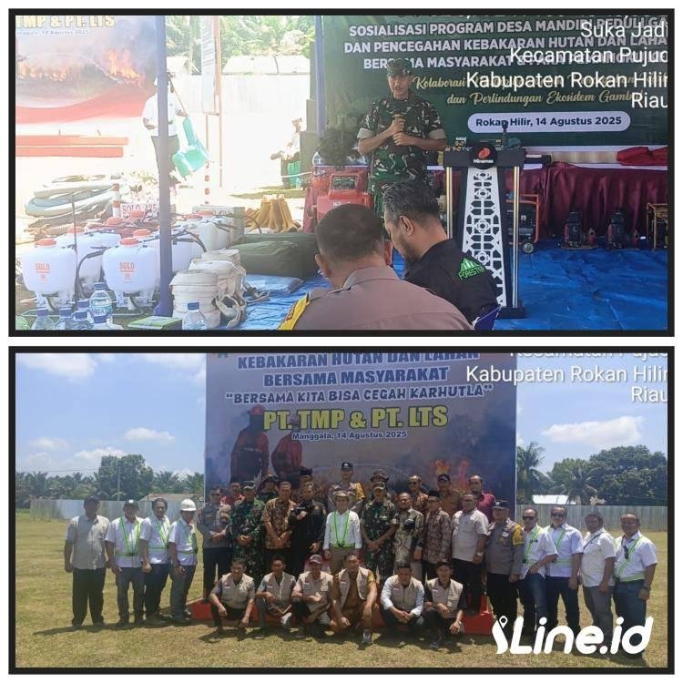 Danramil 0321-06/TM Rohil, menghadiri acara Sosialisasi Program Desa Mandiri Peduli Gambut Dan Pencegahan Karlahut
