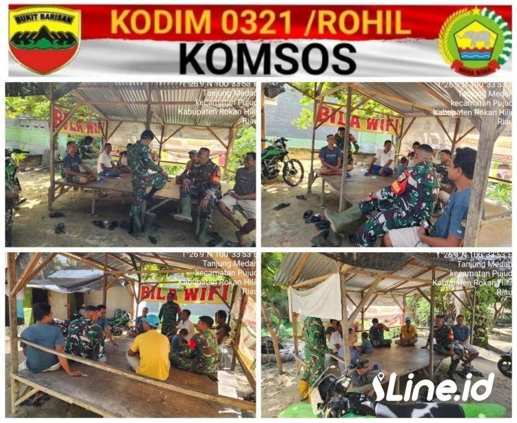 Ajak Warga Wilayah Desa Binaan Jaga Ketertiban Dan keamanan, Babinsa Koramil 0321-06/TM Rohil Komsos