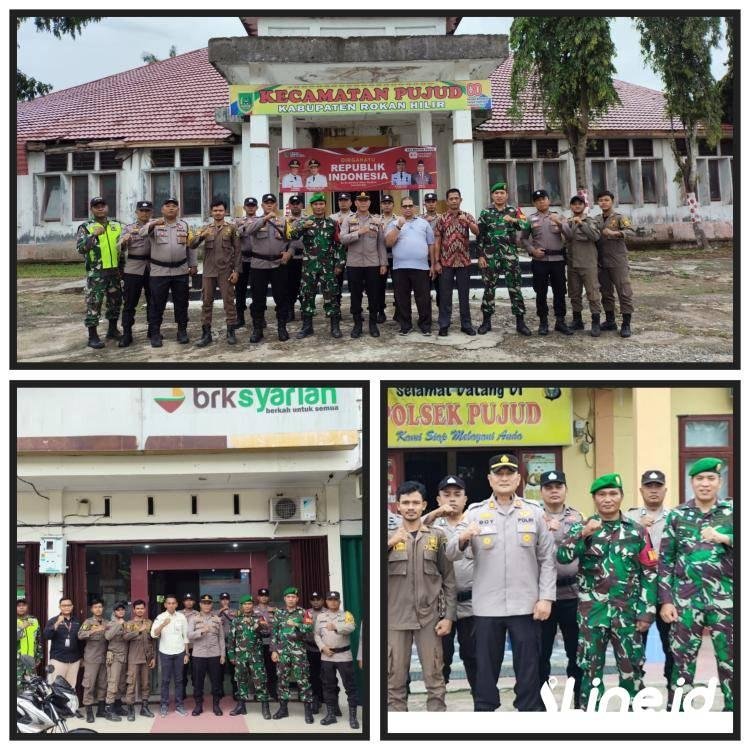 Laksanakan Patroli Sekala Besar, Porsonil Koramil 0321-06/TM Rohil Dan Personil Polsek Pujud Jaga Keamanan Sekitar