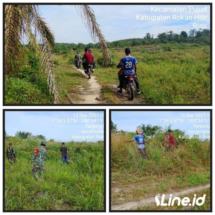 Terus Berupaya Lakukan Pencegahan Dari Ancaman Karhutla, Babinsa Koramil 0321-06/TM Rohil Lakukan Patroli Rutin