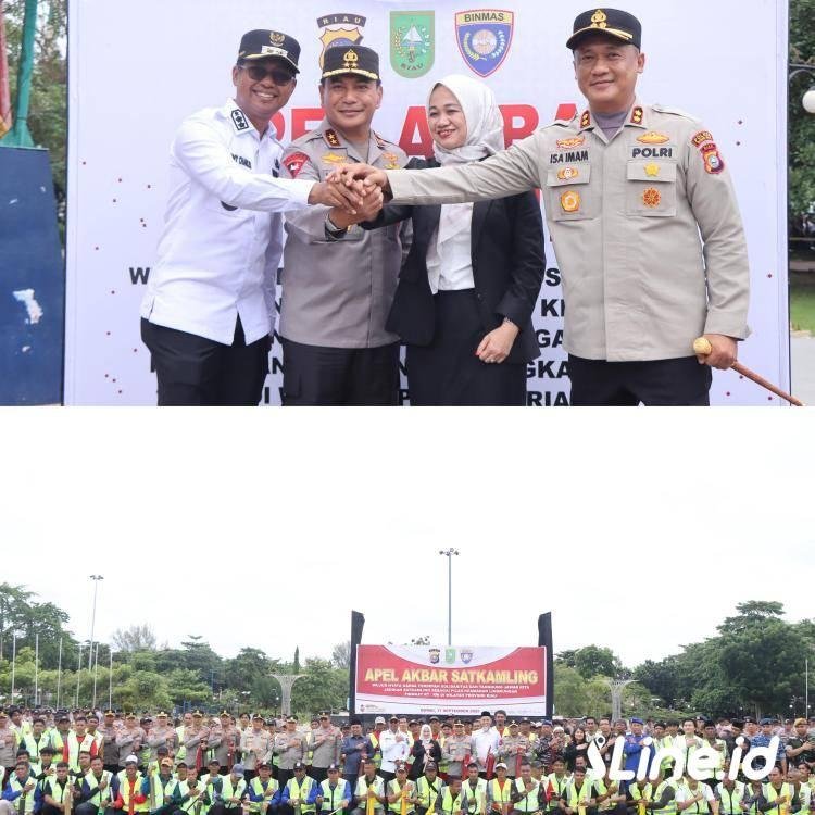 Dipimpin Kapolda Riau Irjen Pol. Herry Heryawan, Wakil Bupati Rohil Ikuti Apel Akbar Satkamling Dikota Dumai