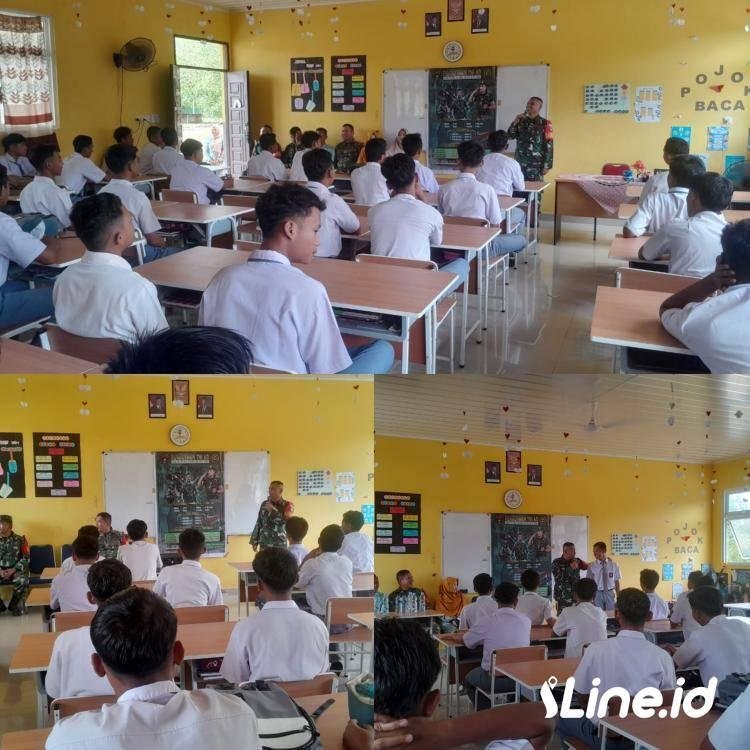 Personil Koramil 0321-06/TM Rohil Sosiallisasi Penerimaan Caba PK Gel II dan Cata PK Gel III Ta 2025 Kepada Siswa-siswi SMA