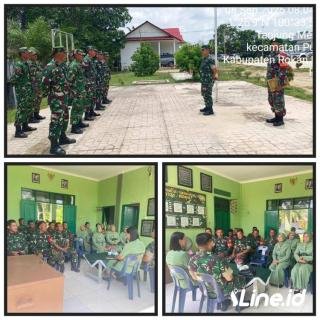 Danramil 0321-06/TM Rohil Mempererat Tali SilahturAhmi Kepada personil koramil 06/TM Dan Ibu Ibu Persit Ranting 7