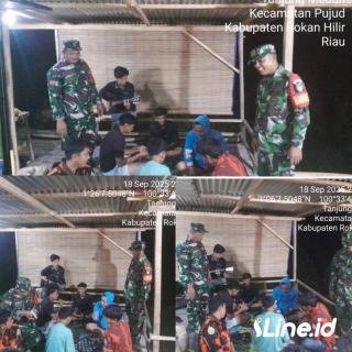 Gelar Patroli Siskamling Bersama Ormas, Personil Koramil 0321-06/TM Rohil Ajak Masyarakat Jaga Keamanan Lingkungan