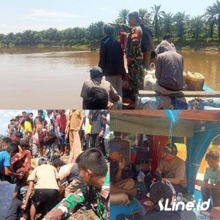 Babinsa Koramil 0321-06/TM Rohil Bersama Bhabinkamtibmas Dan Warga Bersama Mencari Nelayan Yang Hilang