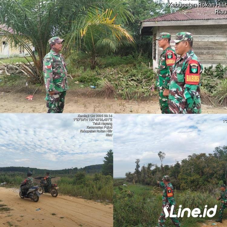 Sosialisasikan Bahaya Dari Kebakaran Hutan Dan Lahan Kepada Warga, Babinsa Koramil 0321-06/TM Laksanakan Patroli