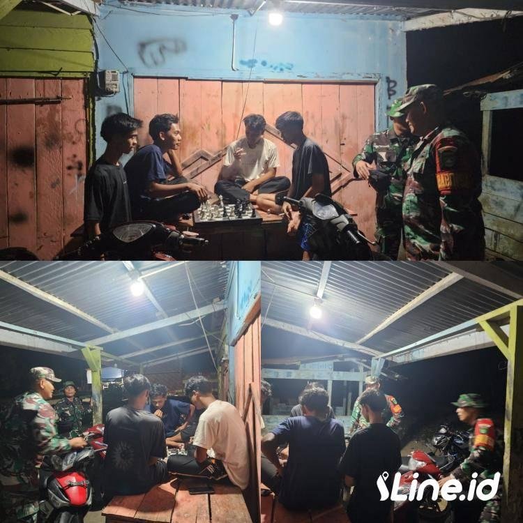 Datangi perkumpulan Remaja, Personil Koramil 0321-06/TM Rohil Dan Ormas FKPPI Cegah Aksi Premanisme