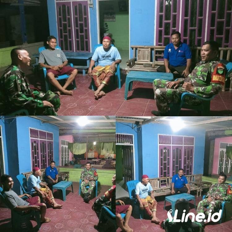 Terus Tingkatkan Ketertiban dan Keamanan Wilayah, Personil Koramil 0321-06/TM Rohil Dan Ormas Patroli Siskamling