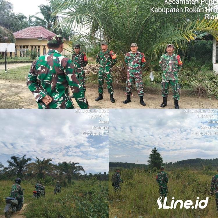 Meskipun Hujan Terus Turun, Babinsa Koramil 0321-06/TM Rohil Tidak Henti Henti Sosialisasi Bahaya Dari Karhutla