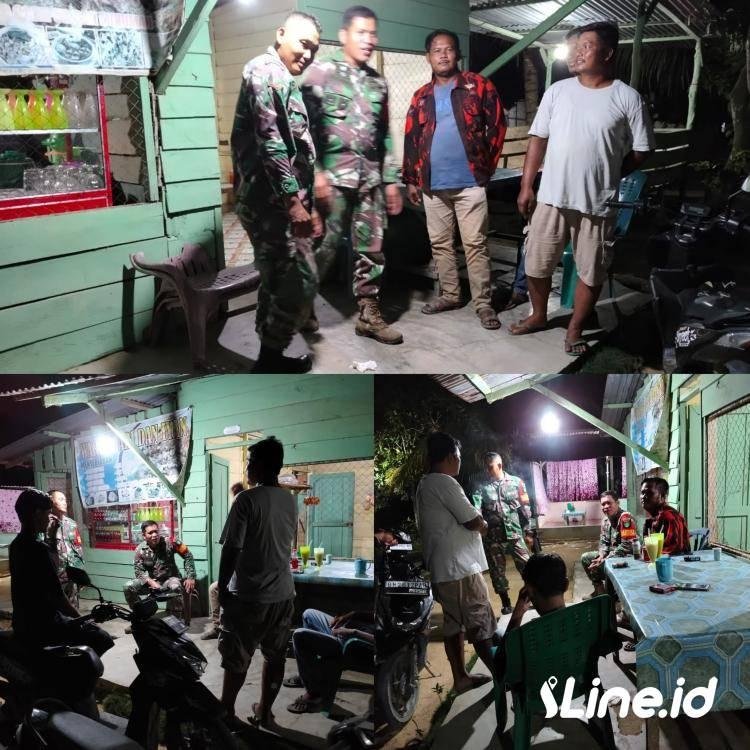 Pastikan Desa Binaan Bebas Dari Segala Aksi Kejahatan, Personil Koramil 0321-06/TM Rohil Dan Ormas PP Patroli Siskamling