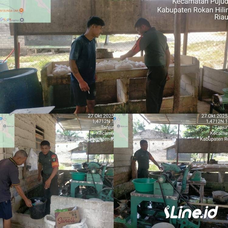 Kembangkan Usaha Gilingan Bakso, Babinsa Koramil 0321-06/TM Rohil Datangi Pelaku UMKM