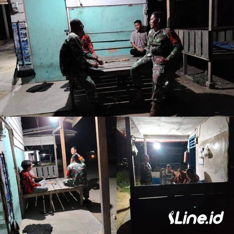 Menyambangi Sejumlah Titik Rawan Kejahatan Remaja, Personil Koramil 0321-06/TM Rohil Dan Ormas PP Lakukan Patroli malam