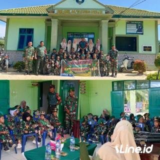 Kenalkan Tugas Pokok TNI AD Dan Lingkungan Koramil, Personil Koramil 0321-06/TM Terima Kunjungan Anak Anak TK AL Kautsar