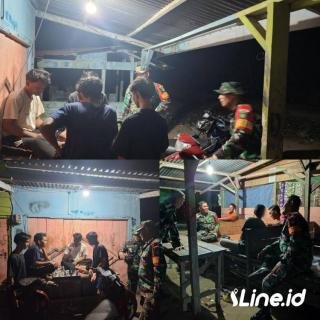 Cegah Kenakalan Remaja Pada Malam Hari, Personil Koramil 0321-06/TM Rohil Dan Ormas PP Lakukan Patroli Rutin