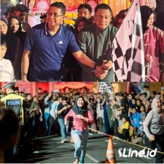 Kapolres Rohil Dan Wabup ROHIL Meriahkan NIGHT RUN “GO SPRINT GO GREEN” Lomba Lari 100 Meter Di Bagan Siapi Api