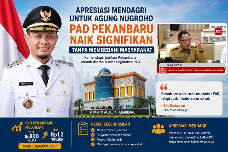 Mendagri Angkat Kisah Sukses Pekanbaru, PAD Melonjak Berkat Kemudahan Layanan