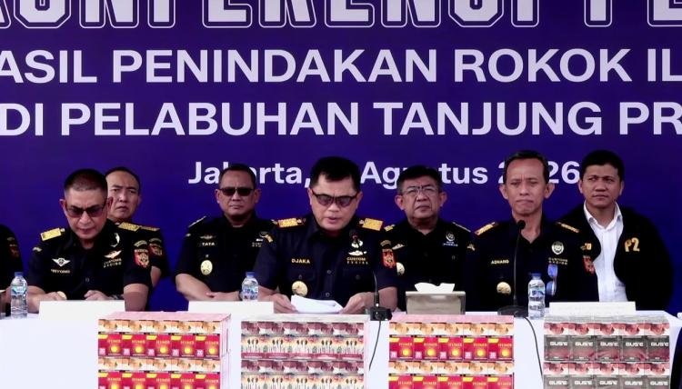 Bea Cukai Gagalkan Pengiriman 8,96 Juta Batang Rokok Ilegal ke Sumatra
