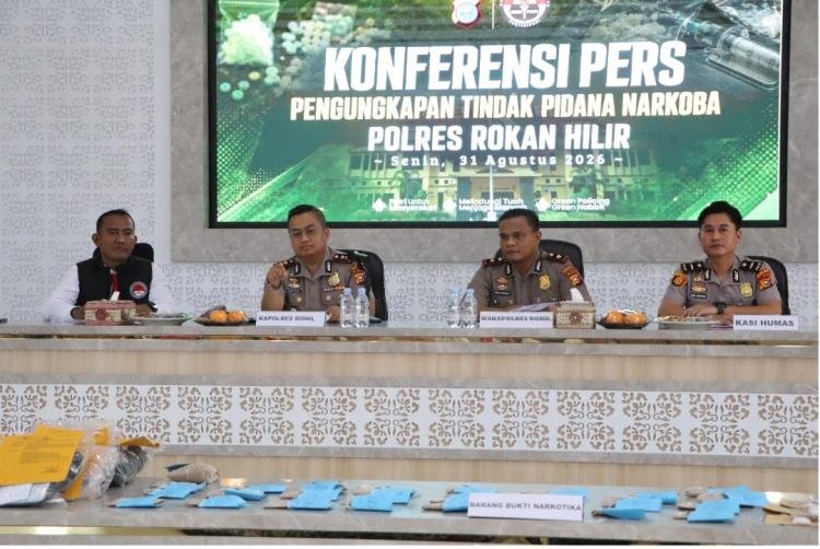 Polres Rohil Ungkap 48 Kasus Narkoba, 66 Tersangka Diamankan