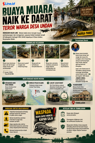 Buaya Muara Naik ke Darat Teror Warga Desa Undan 