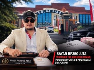 Rp350 Juta Melayang, Pasangan Suami Istri Pengelola Pasar Bawah Dilapor ke Polda Riau